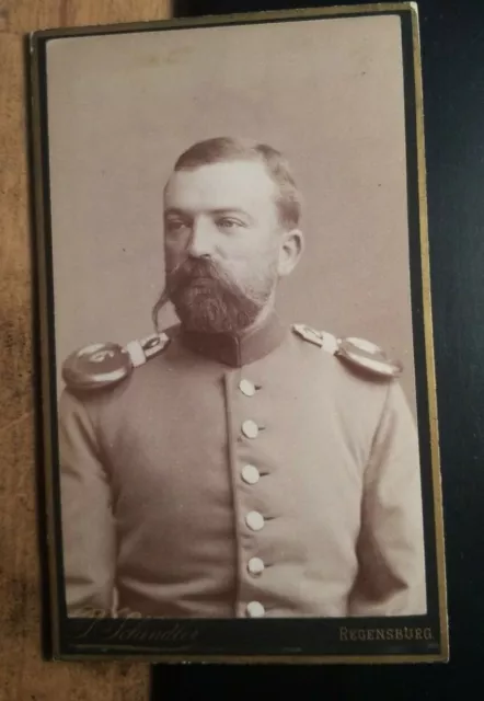 Soldat Offizier in Uniform - Regiment Nr. 6 Name ? 1884 CDV Schindler Regensburg