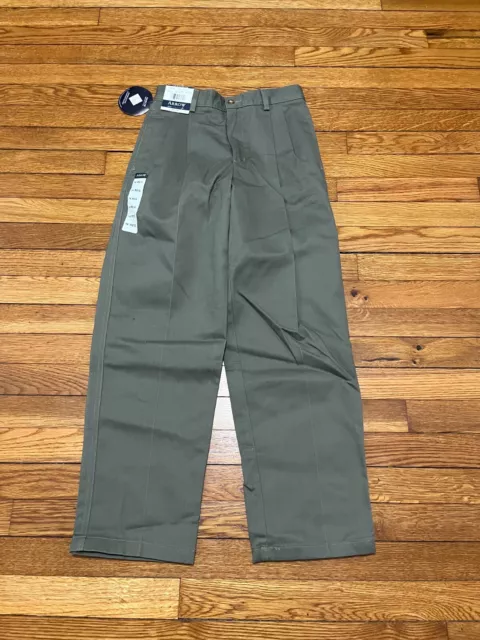 Arrow Boys Chino Green Pants Khaki Dress Pleated Slacks Size 14 26x27 NWT $28