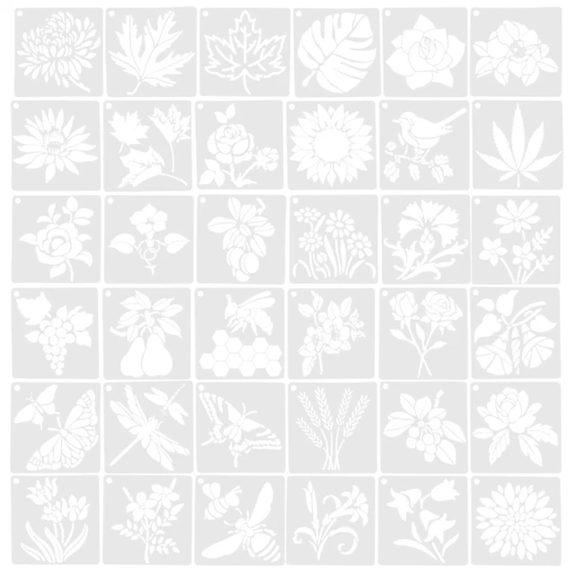 GLOBLELAND 4 Fogli 100 Pezzi Fiori e Foglie Stabilizzatori Solubili in Acqua per Cucito A Mano per Ricamo su Tessuto Punto di Pratica Modelli Trasferimenti per Principianti Amanti del Ricamo