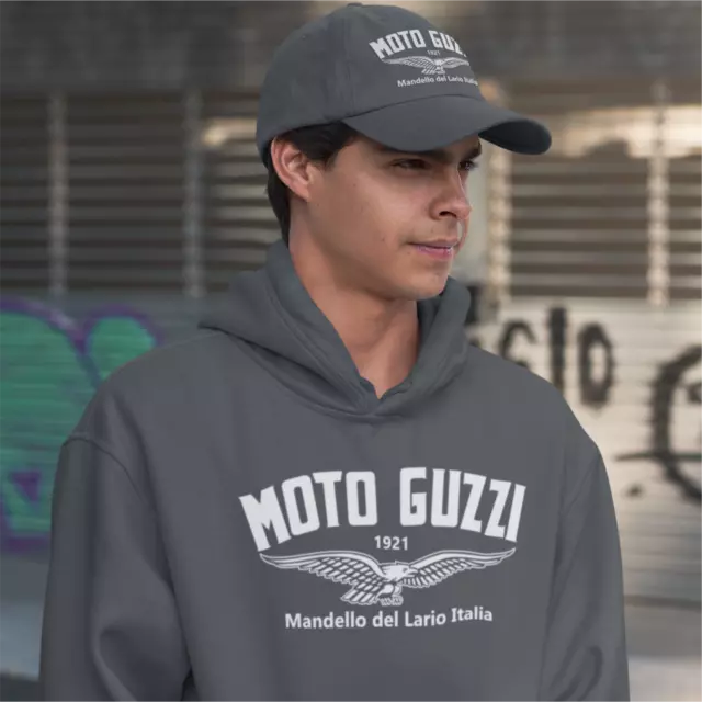 Retro Classic Moto Guzzi Eagle Motorcycle Logo Biker Premium Hooded Sweatshirt