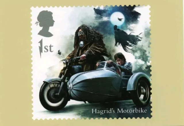 Harry Potter Hagrids Motorbike Royal Mail Stamp Postcard Brand New