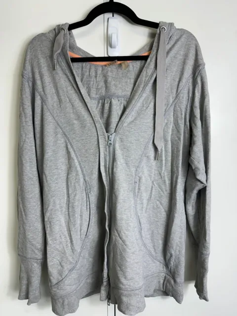 Gray Woman's Zella Zip Hoodie Sweatshirt. Activewear.  Size L.