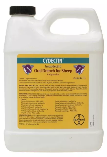 Cydectin Oral Drench For Sheep 1 Liter New and Unopened