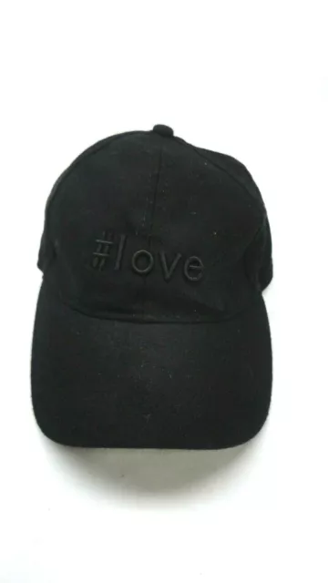August Hat Company Womens Baseball Cap #LOVE ~ Black Wool Mix One Size ~ New!! 2