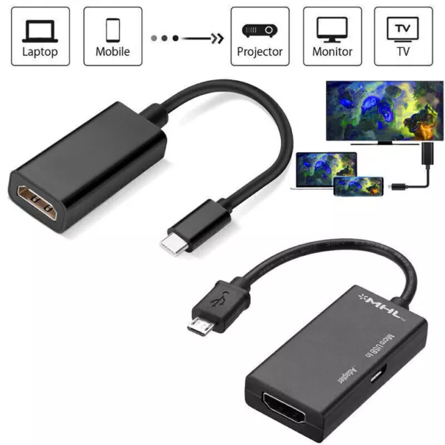 Câble adaptateur multi-usage Micro USB MHL vers HDMI HDTV de 1,8 m, prise  en charge de