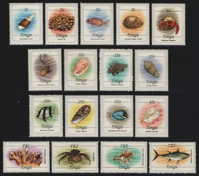 Tonga 1984 - Mi-Nr. 873-889 B ** - MNH - Meerestiere / Marine life (I)