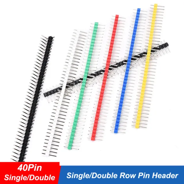 40Pin Single/Double Row Male 2.54mm Breakable Pin Header Connector Strip Row