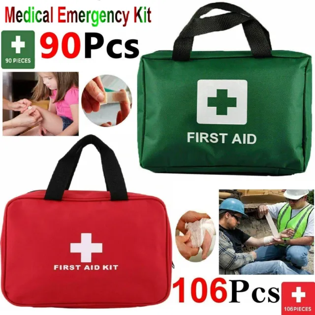 90-106 Piece First Aid Kit Bag Emergency Medical Travel Home Car Workplace Kits