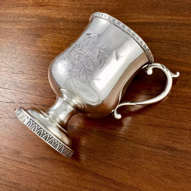 Early Bennett & Caldwell Coin Silver Goblet Drinking Cup Philadelphia 1843-1848