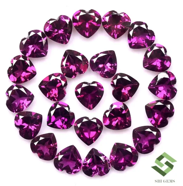 6x6 mm Natural Rhodolite Heart Shape Cut Pair 1.76 Cts Loose Gems Price Per pair