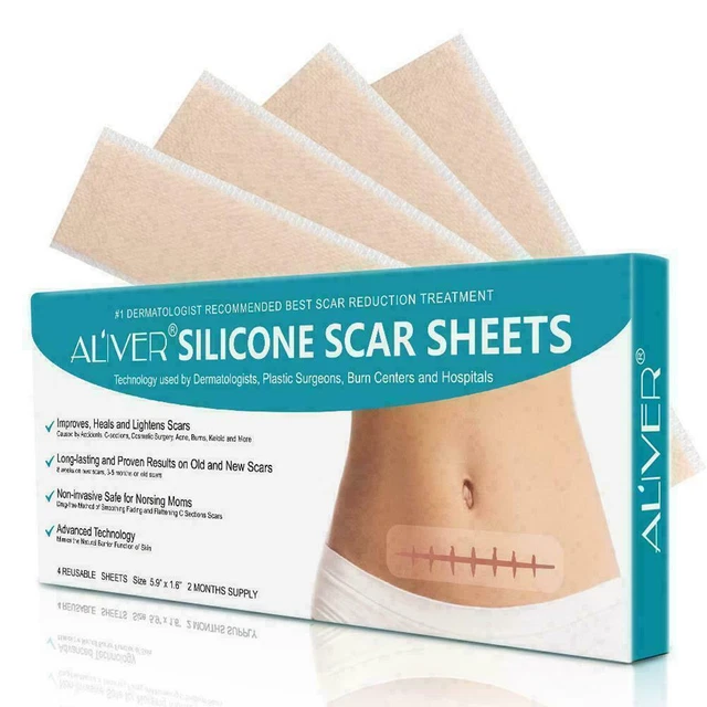 4x Silicona Cicatrices Gel Tiras Eliminador Tratamiento Reutilizable Parche..