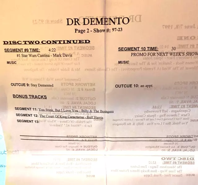 6/7/97 Dr Demento: Frank Zappa, Frantics, George Carlin, Tom Lehrer, Spike Jones 2