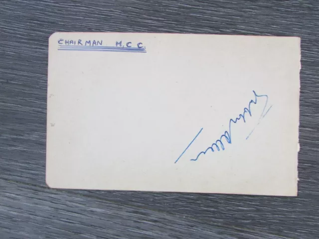 George Gubby Allen Middlesex MCC & England Cricket Original Hand Signed Page