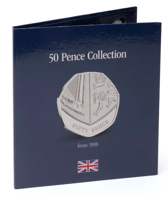 Leuchtturm Álbum de Monedas Presso para 50 Peniques Reino Unido 1998-2022