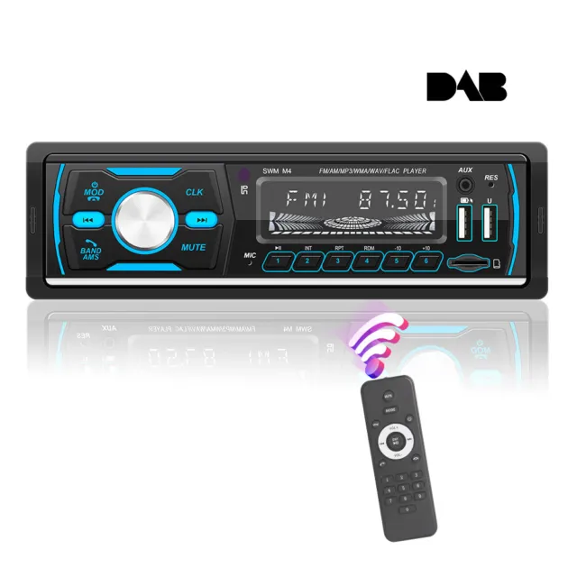 Single 1 Din DAB+ Autoradio Bluetooth USB FM AM RDS Aux MP5 Player