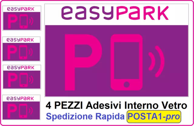 2 PEZZI ADESIVO EASY PARK - STICKER applicazione interna 5cm x 4.2cm  EASYPARK EUR 4,77 - PicClick IT