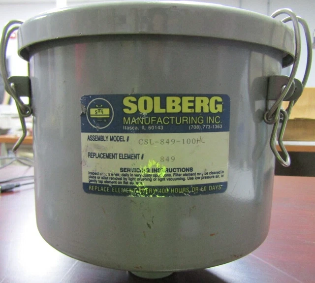 🤓 New Solberg 5 Micron Vacuum Filter 7¼'' Od 40 Cfm Csl-849-100Hc