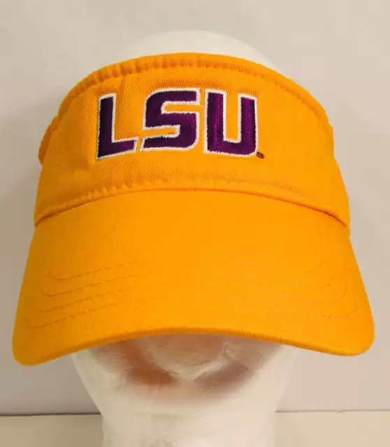 LSU Tigers Golden Visor Cap Hat w/ Purple Lettering Adjustable Embroidered Logo