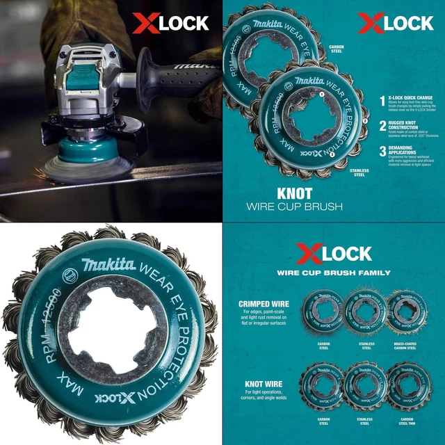 X-lock Quick Change System 3-1/8 In. Carbon Steel Knot Wire Cup Brush | Makita