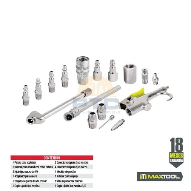 AKSI 306412 Set of pneumatic accessories 17 pcs