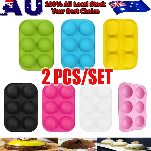 2PCS 6 Hole Semi-Sphere Round Silicone MoIW Hot Chocolate Bomb Cake Baking MouQF