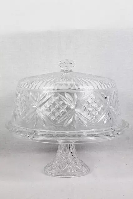Shannon Crystal by Godinger 4 in 1 Crystal Cake Dome Plate Punch Bowl 12"