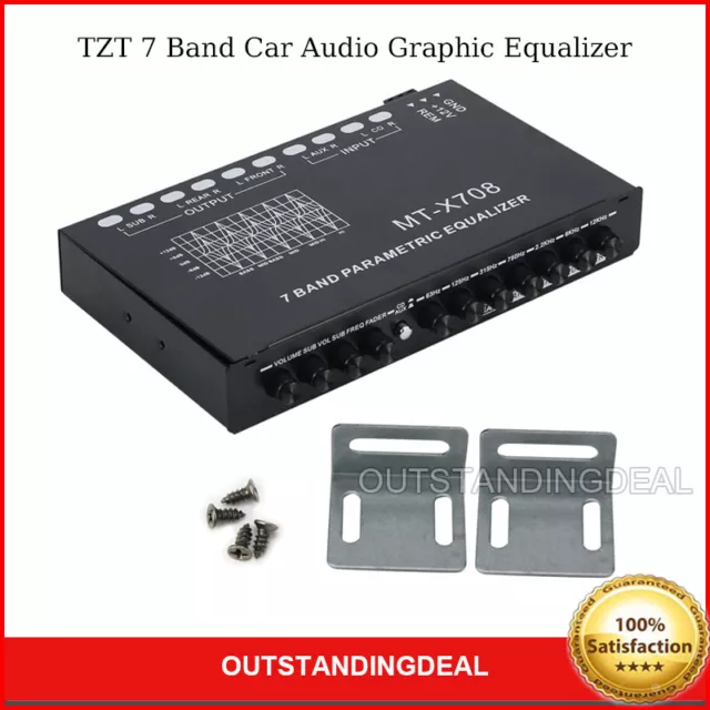 TZT 7 Band Equalizer Car Audio EQ Tuning Crossover Amplifier with Subwoofer os12