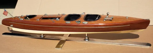 Dumas Typhoon Wooden Ship Boat - Ultra Rare Model