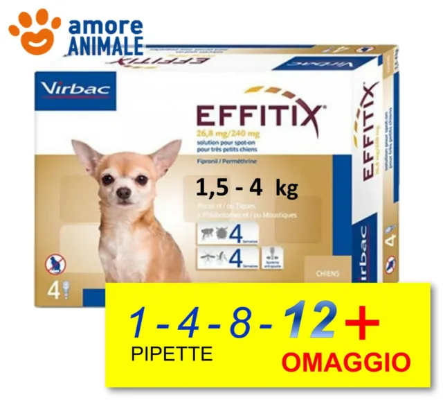 EFFITIX per cani da 1,5-4 kg - 1 / 4 / 8 / 12 pipette Antiparassitario Spot-On