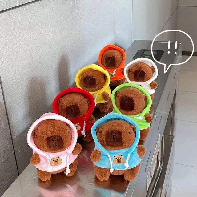 Porte-cartes Capybara En Peluche - 15.5x9.5cm - Fenêtre Transparente Pour ID - Idéal Sac Ou Poche - Orange