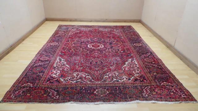 Large  PERSAIN CARPET RUG HAND MADE Oriental living Room Vintage 11ft 6" x 8ft 4