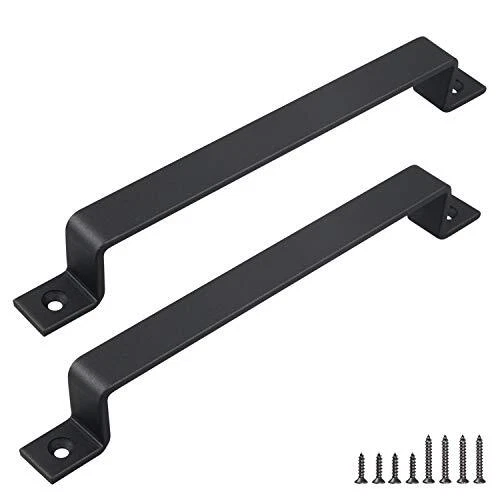 Barn Door Handle, Black 12 inch Gate Handle Set (Pack of 2), Door Pull, Pull