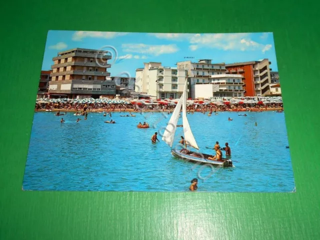 Cartolina Gatteo a Mare - Alberghi visti dal mare 1968.