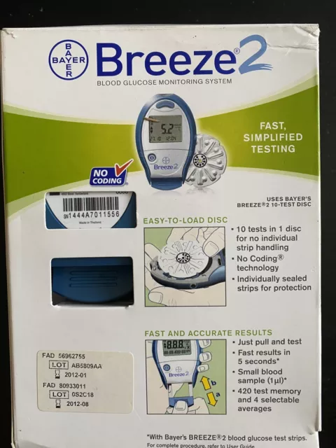 Bayer Breeze 2 Sistema di monitoraggio glucosio nel sangue Exp 08/2012 2