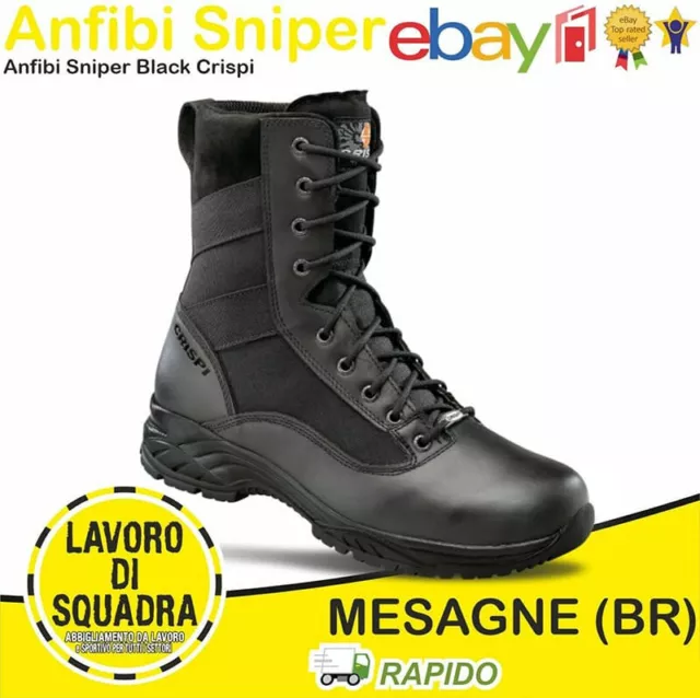 Anfibi Classici Scarponcino Stivali Crispi Italian Boots Militari Esercito Neri