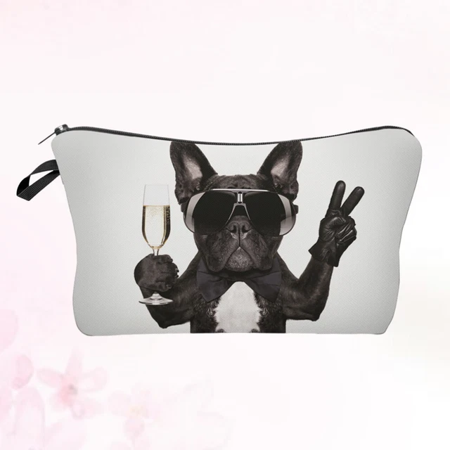 1 pieza Mujeres Bolso de Maquillaje Cosméticos Pounch Bolso de Mano Impresión Impermeable Cremallera Cartera