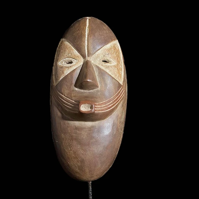 Lega Mask African Mask Tribal Face Mask Wood Hand Carved Wall Hanging-7851