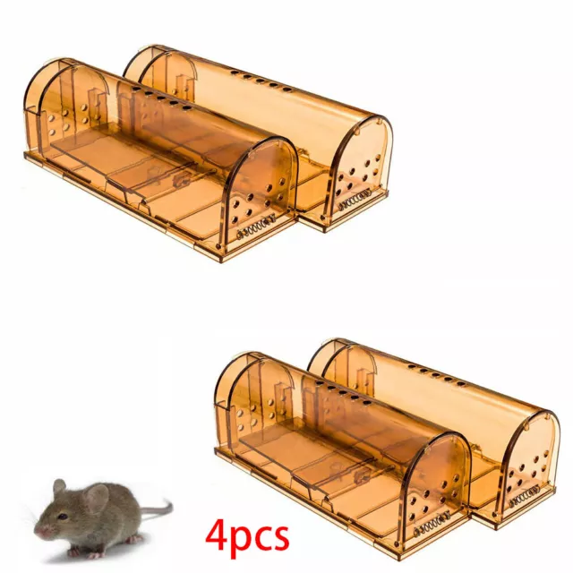 4PCS Humane Rat Trap Cage Live Animal Pest Rodent Mice Mouse Control Bait Catch 3