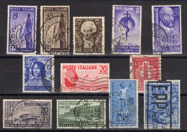 ITALIE: SERIE COMPLETE DE 12 TIMBRES OBLIT N°540/559 Cote: 111,00 €