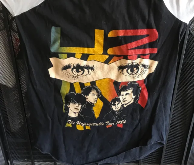 1984 U2 The Unforgettable Fire Raglan T Shirt Vintage Rare No Ticket Stub