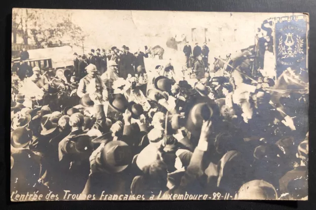 Mint France Real Picture Postcard RPPC Entry Of French Troop In Luxembourg