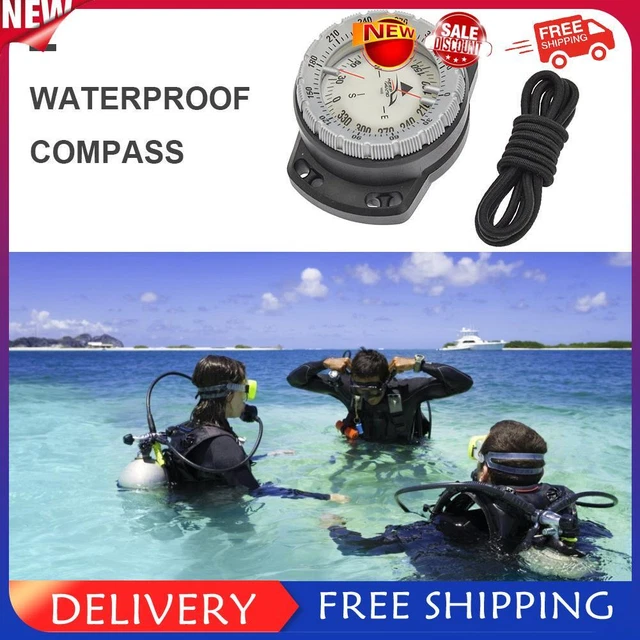 VRHN Kompass zum Tauchen im Freien, 50 m, elastisches Seil, wasserdicht, mit leu