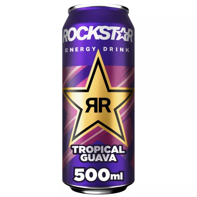 13x 500 ml Rockstar Energy Drink Punched Guava incl. deposito cauzionale di 3,25 € NUOVO MHD 8/24