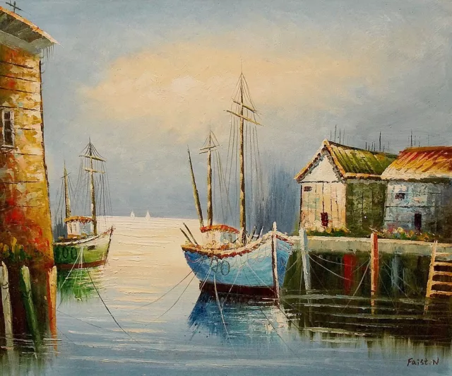 Ölbild Segelschiff, Meer, Ölmalerei ÖLGEMÄLDE HANDGEMALT Gemälde F:50x60cm 2