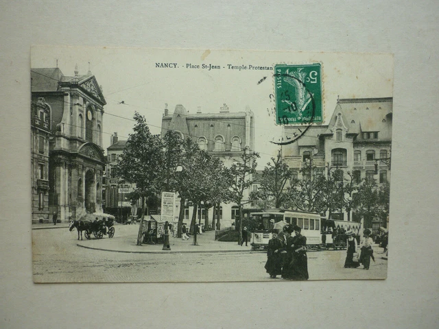 Carte Postale  /  Nancy   Place Saint Jean   Temple Protestant..   Tramway