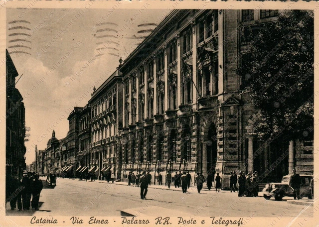 1942 CATANIA Via Etna Palazzo Poste e Telegrafi Cartolina