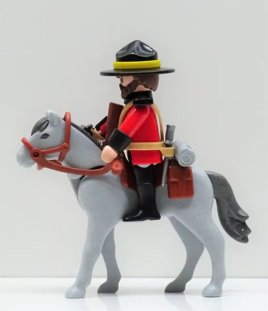 CANADIAN MOUNTY MOUNTED POLICE A Playmobil zu Pferd Kanada Karabiner Western RAR 3