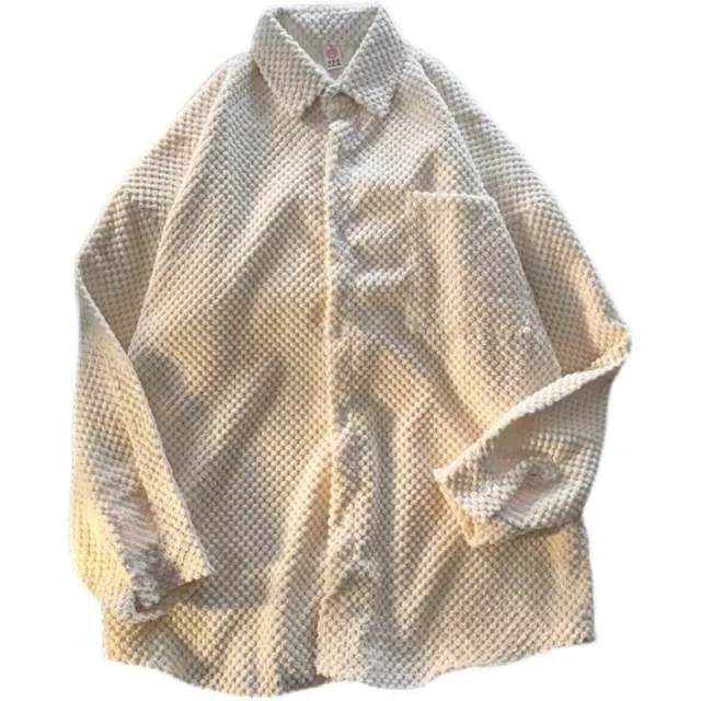 Uomo Giacca Corduroy Cappotto Camicia Maglietta Giapponese Casual Solido Colore