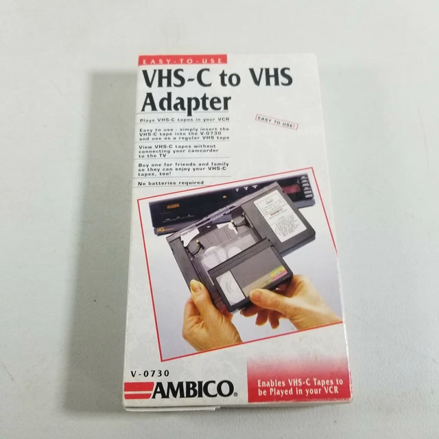AMBICO VHSC CASSETTE Adapter for Camcorder Tapes to VHS VCR V0730