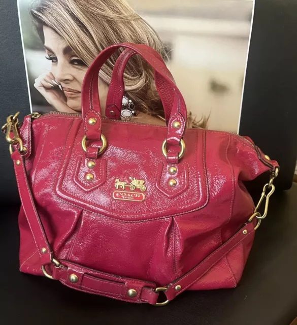 Large Bright Pink Celebrity Owned Vintage COACH Purse - Estate of Kirstie Alley